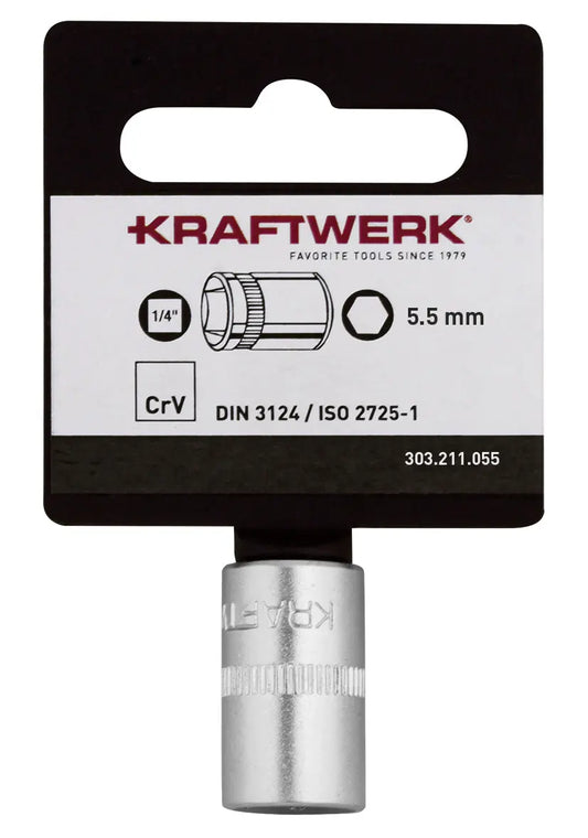 BASIC LINE 1/4" STECKSCHLÜSSELEINSATZ 5.5 MM MIT HÄNGER KRAFTWERK BASIC LINE