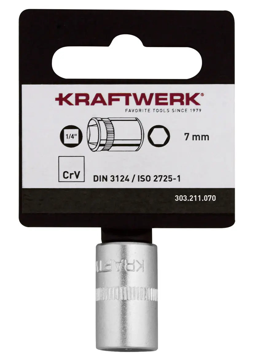 BASIC LINE 1/4" STECKSCHLÜSSELEINSATZ 7 MM MIT HÄNGER KRAFTWERK BASIC LINE