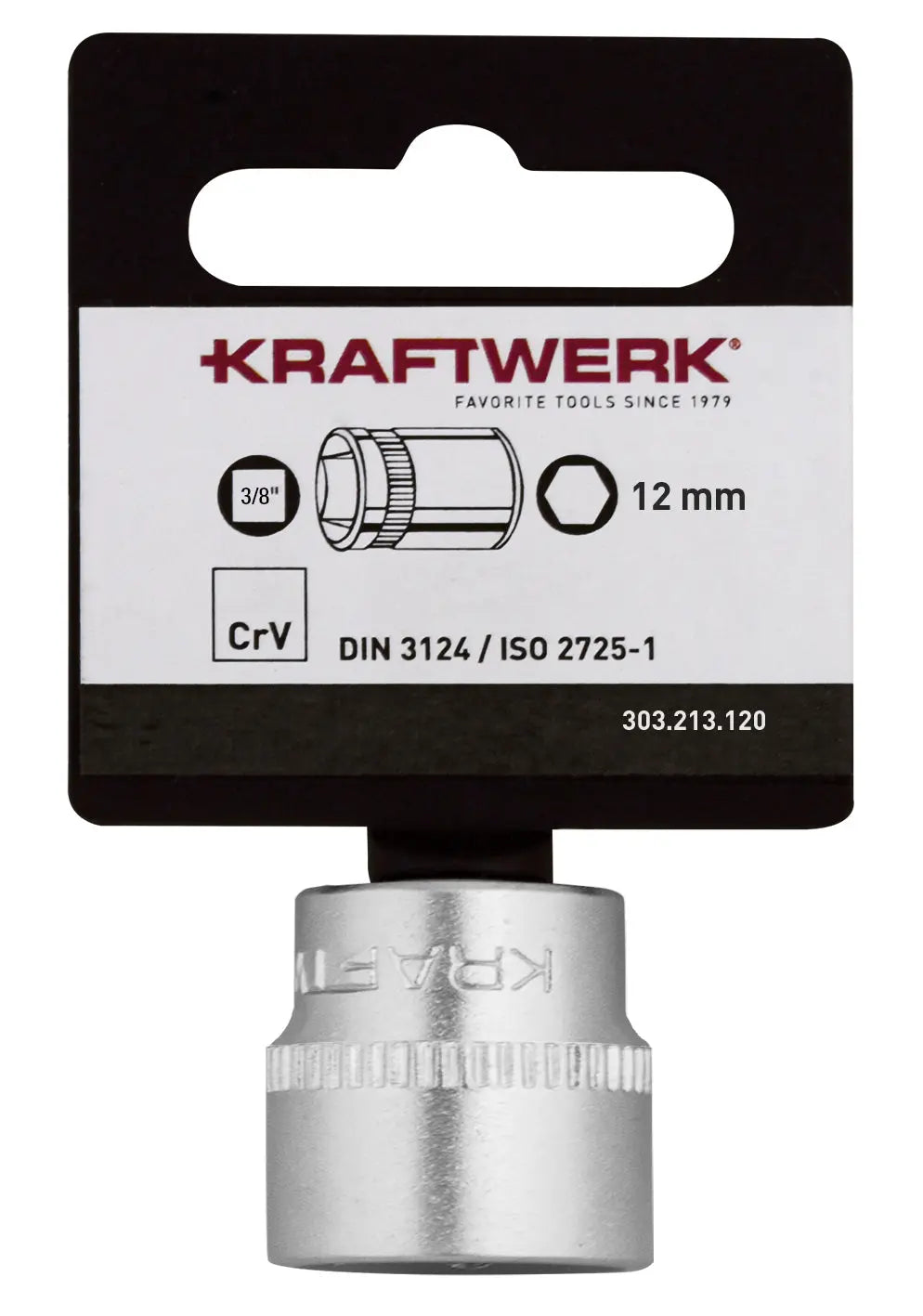 BASIC LINE 3/8" STECKSCHLÜSSELEINSATZ 12 MM MIT HÄNGER KRAFTWERK BASIC LINE
