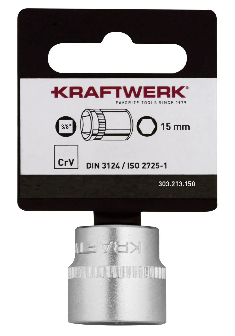 BASIC LINE 3/8" STECKSCHLÜSSELEINSATZ 15 MM MIT HÄNGER KRAFTWERK BASIC LINE