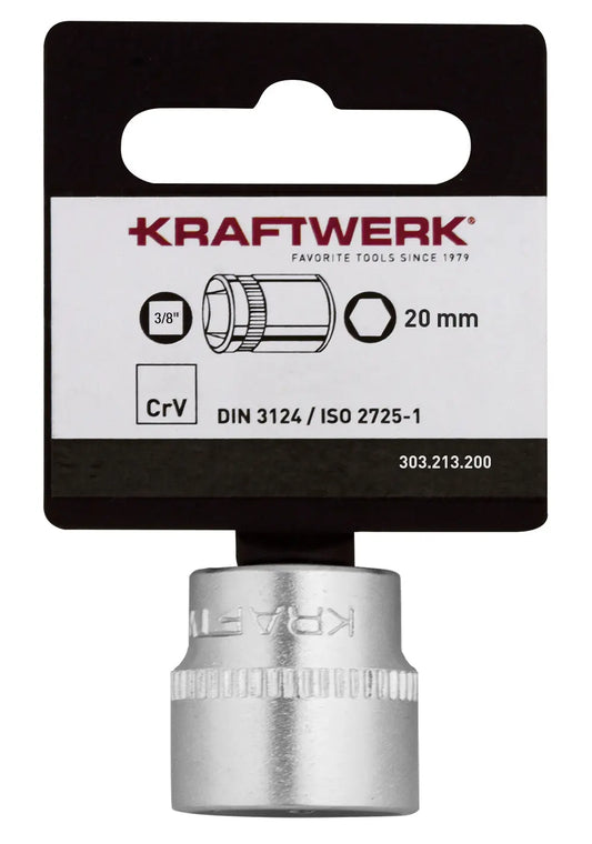 BASIC LINE 3/8" STECKSCHLÜSSELEINSATZ 20 MM MIT HÄNGER KRAFTWERK BASIC LINE