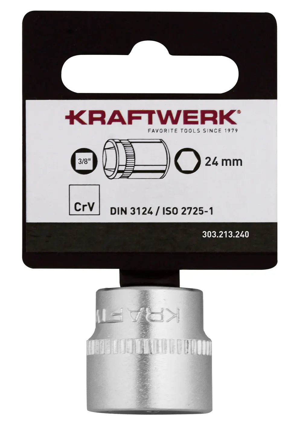 BASIC LINE 3/8" STECKSCHLÜSSELEINSATZ 24 MM MIT HÄNGER KRAFTWERK BASIC LINE