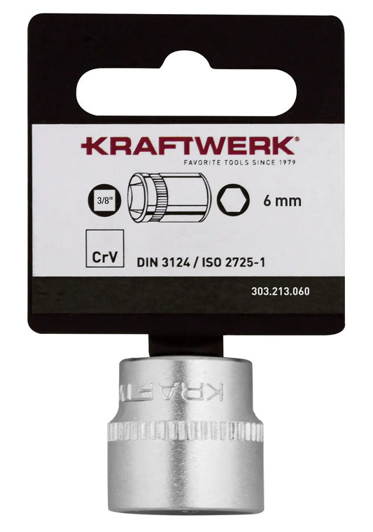 BASIC LINE 3/8" STECKSCHLÜSSELEINSATZ 6 MM MIT HÄNGER KRAFTWERK BASIC LINE