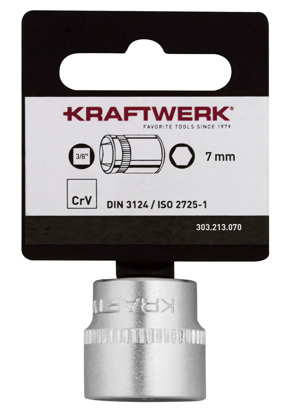 BASIC LINE 3/8" STECKSCHLÜSSELEINSATZ 7 MM MIT HÄNGER KRAFTWERK BASIC LINE