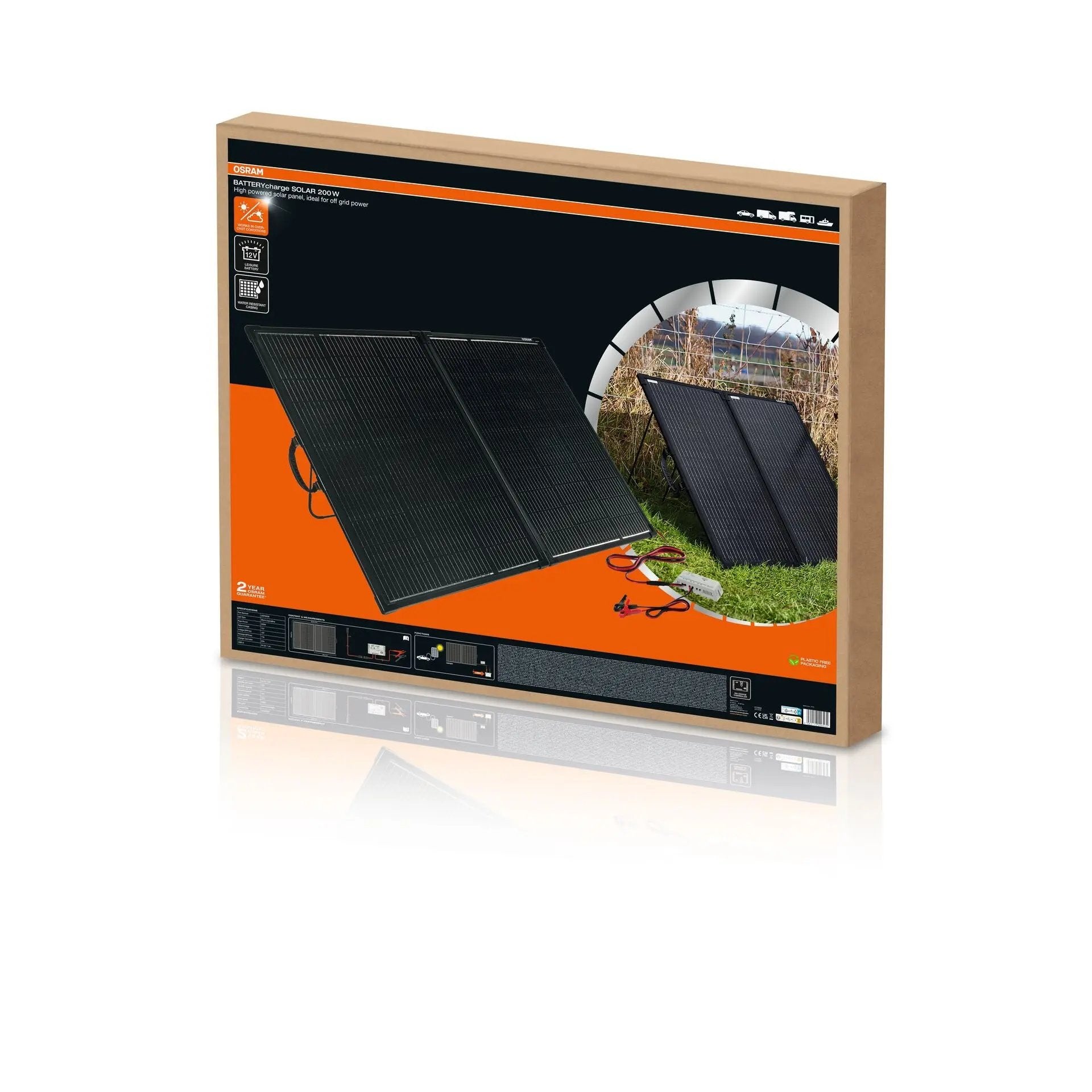 BATTERYcharge faltbares Solarpanel 200W bis zu 10,8A (18.54V)  OSRAM OSRAM