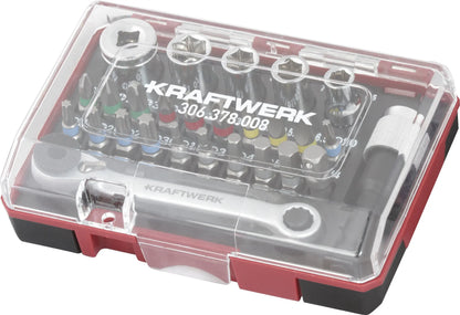 BIT BOX MIT MINI RATSCHENSCHLÜSSEL 1/4" S2 , 27 TLG. KRAFTWERK