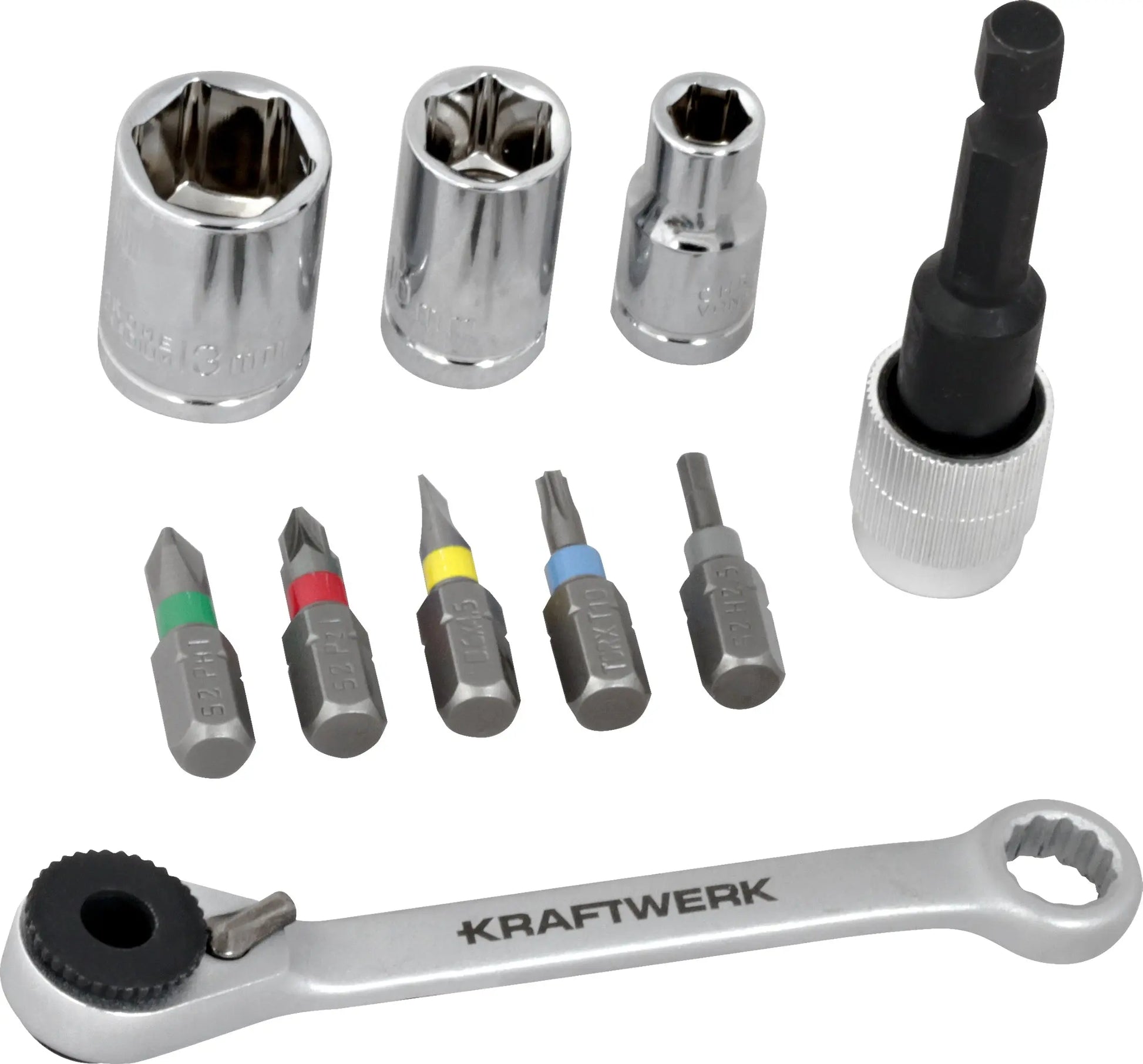BIT BOX MIT MINI RATSCHENSCHLÜSSEL 1/4" S2 , 27 TLG. KRAFTWERK