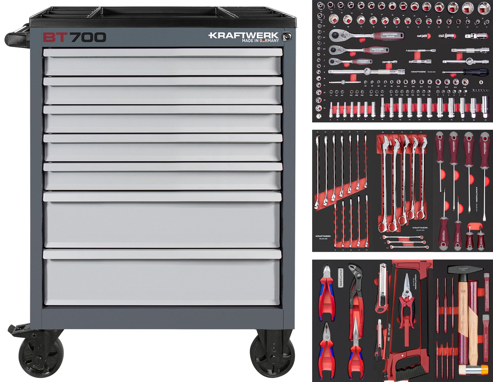 BT LINE WERKSTATTWAGEN BT700 7 SCHUBLADEN 190-TLG. KRAFTWERK