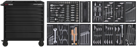 BT LINE WERKSTATTWAGEN BT900 7 SCHUBLADEN SCHWARZ, 211-TLG. KRAFTWERK