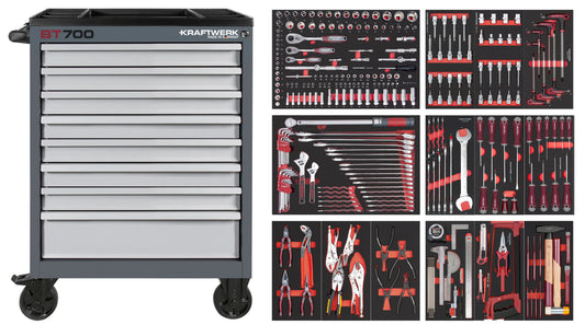BT700 WERKSTATTWAGEN, 8 SCHUBLADEN, PRO, 296-TLG. KRAFTWERK