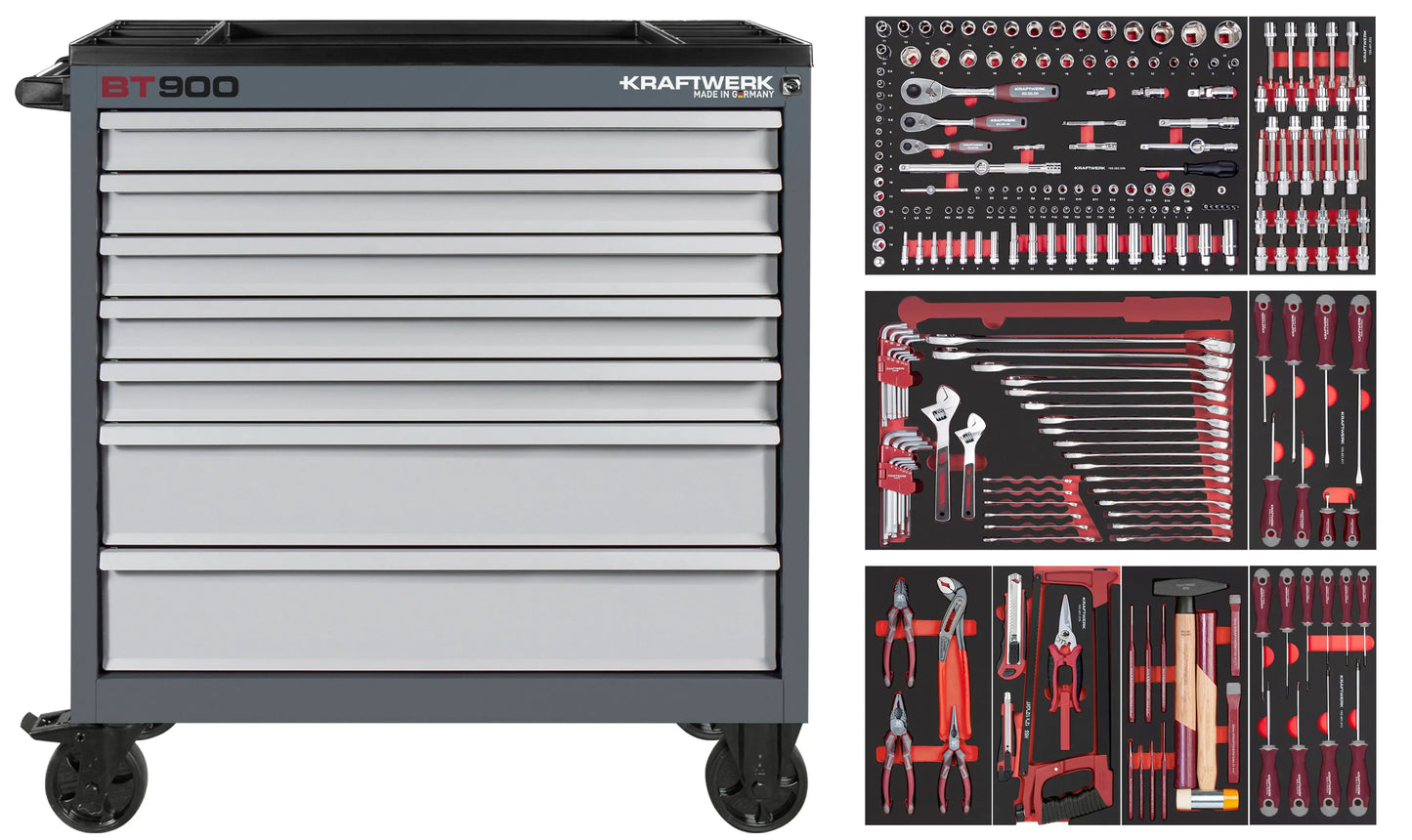BT900 WERKSTATTWAGEN, 7 SCHUBLADEN, PRO, 278-TLG. KRAFTWERK
