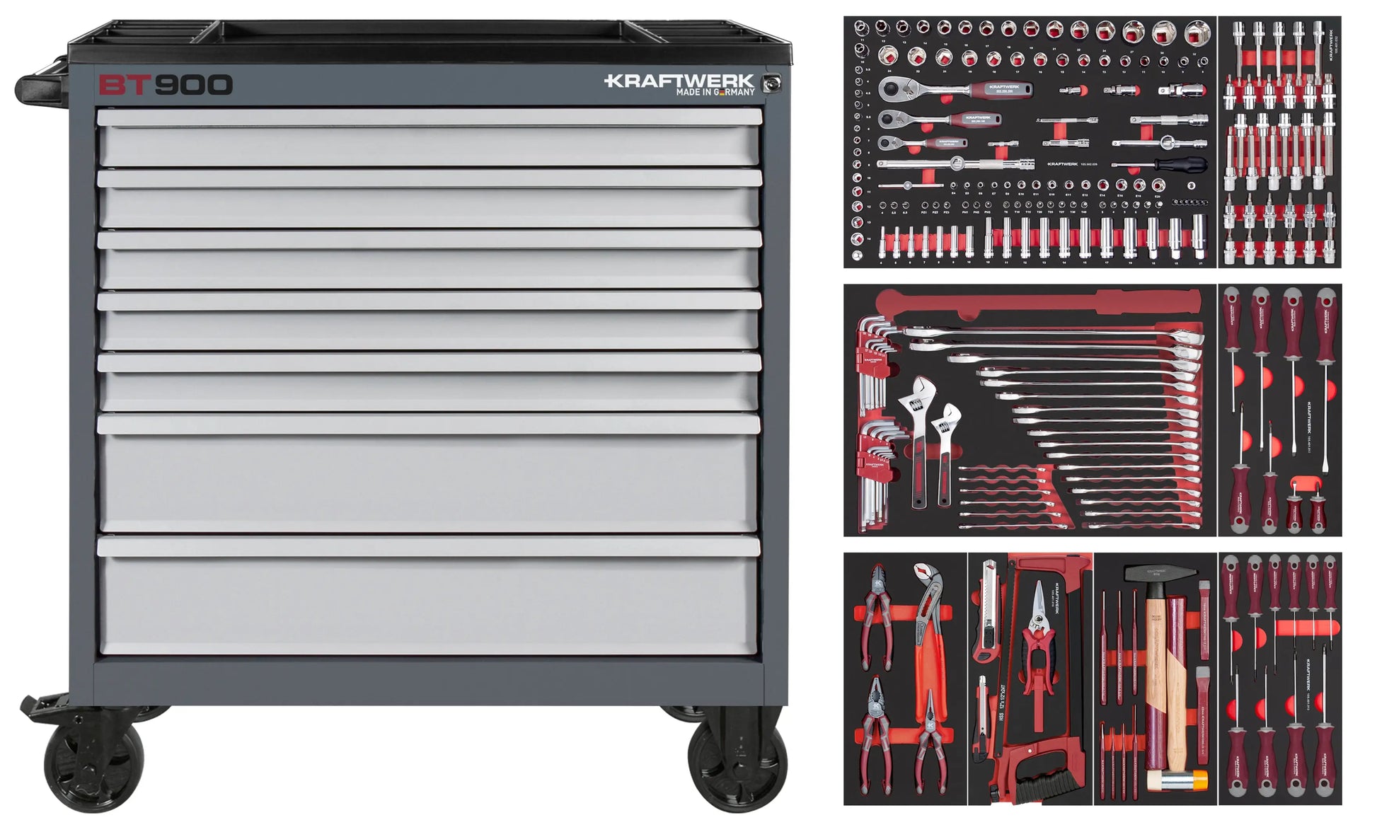 BT900 WERKSTATTWAGEN, 7 SCHUBLADEN, PRO, 278-TLG. KRAFTWERK