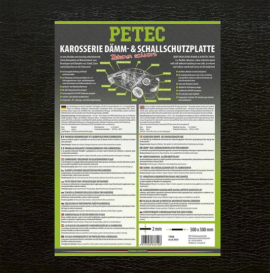 Bitumen - Dämm-& Schallschutzplatte - 500 x 500 x 2 mm PETEC