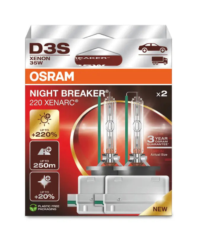 D3S 35W XENARC® NIGHT BREAKER® LASER +220% 3 Jahre Garantie* 2 St. OSRAM OSRAM