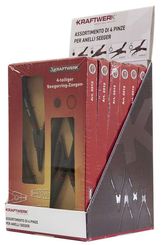 DISPLAY MIT 4-TLG. SICHERUNGSRINGZANGEN-SATZ, 24-TLG KRAFTWERK