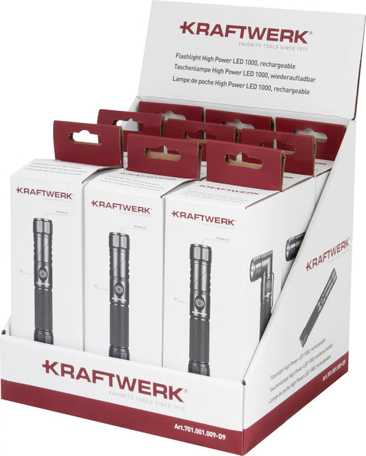 DISPLAY MIT 9X LED TASCHENLAMPE HIGH POWER KRAFTWERK