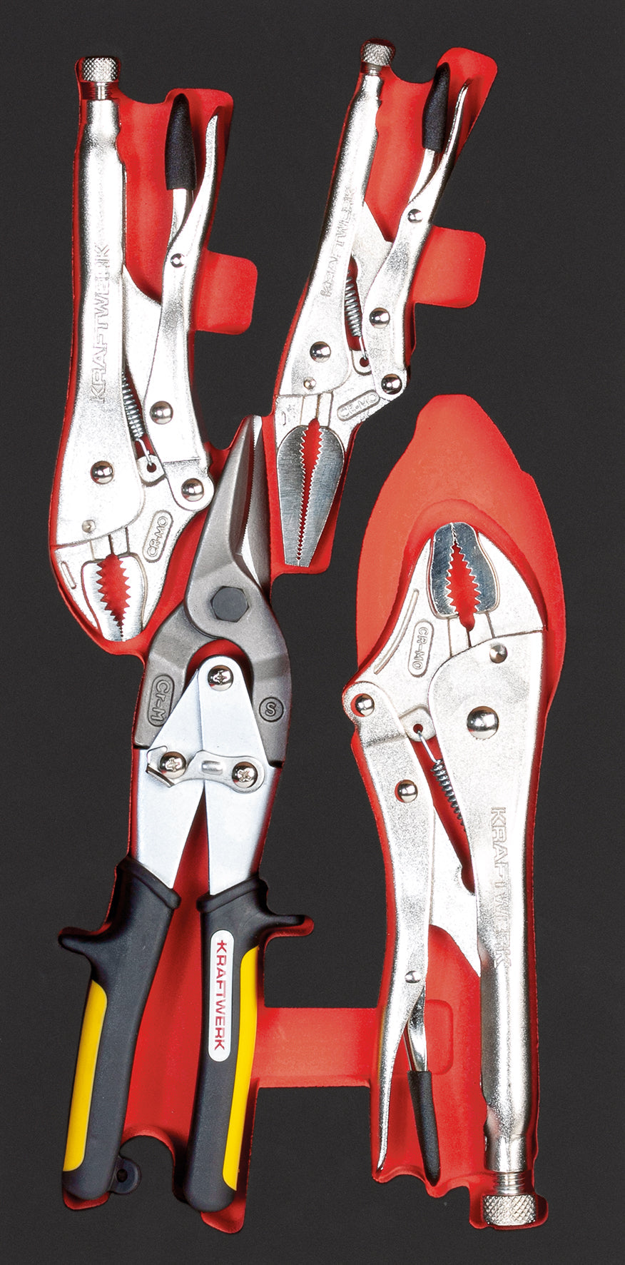 GRIPZANGEN-/BLECHSCHERE 4-TLG. 20X40 EINLAGE KRAFTWERK PRO LINE