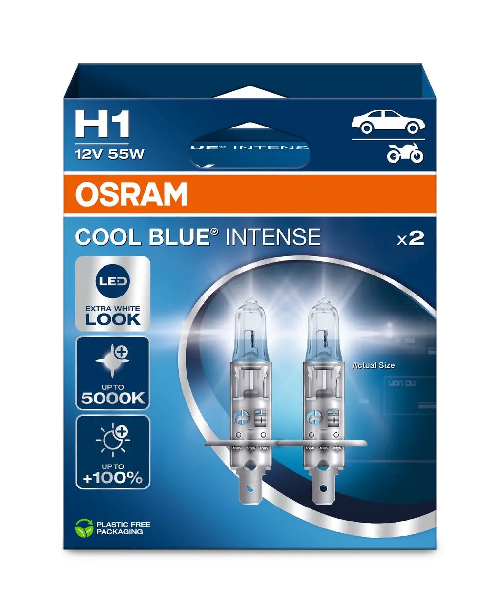 H1 12V 55W P14.5s Cool Blue INTENSE NextGen. 5000K +100% Duo 2st. OSRAM OSRAM