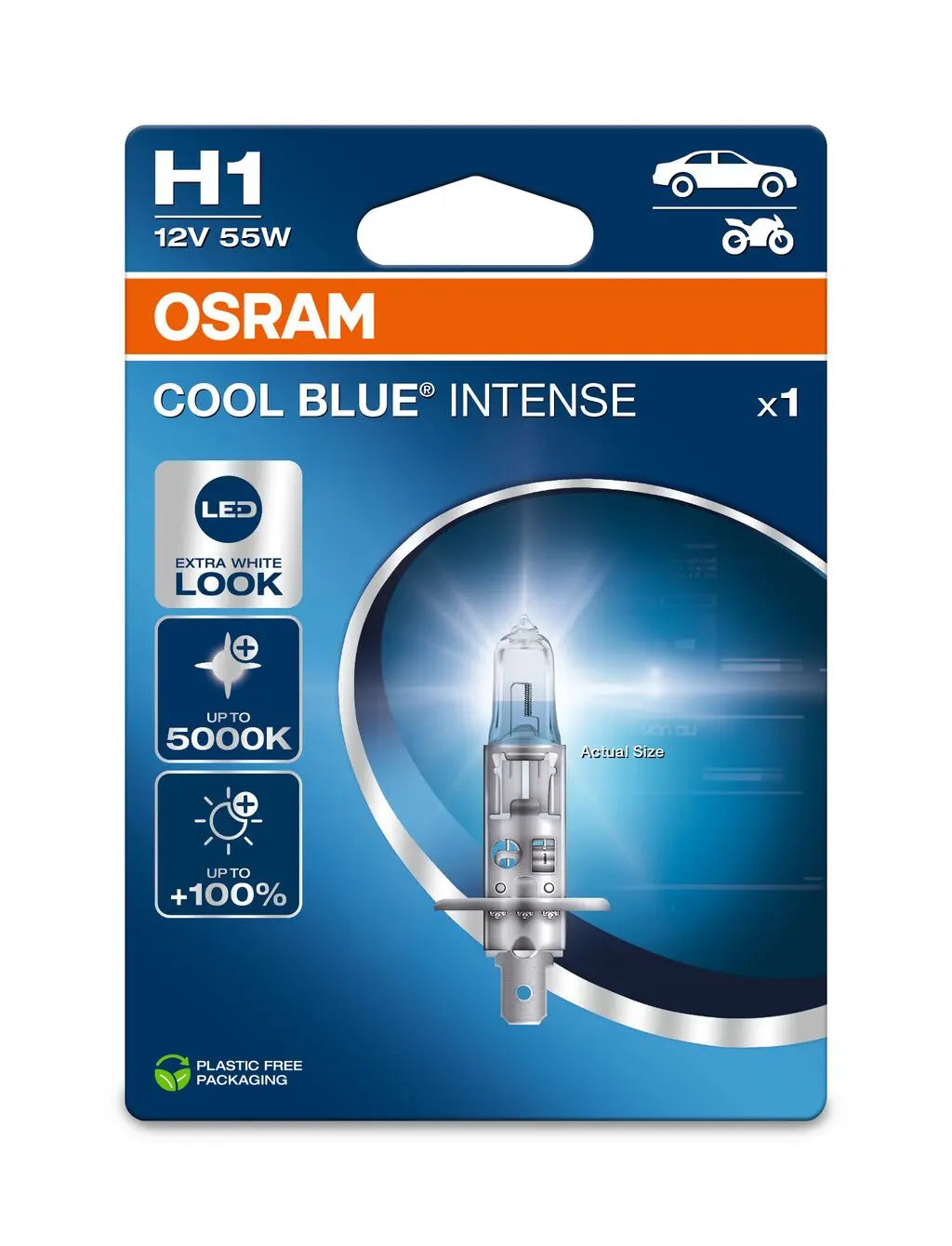 H1 12V 55W P14.5s Cool Blue INTENSE NextGen. 5000K +100%  OSRAM OSRAM