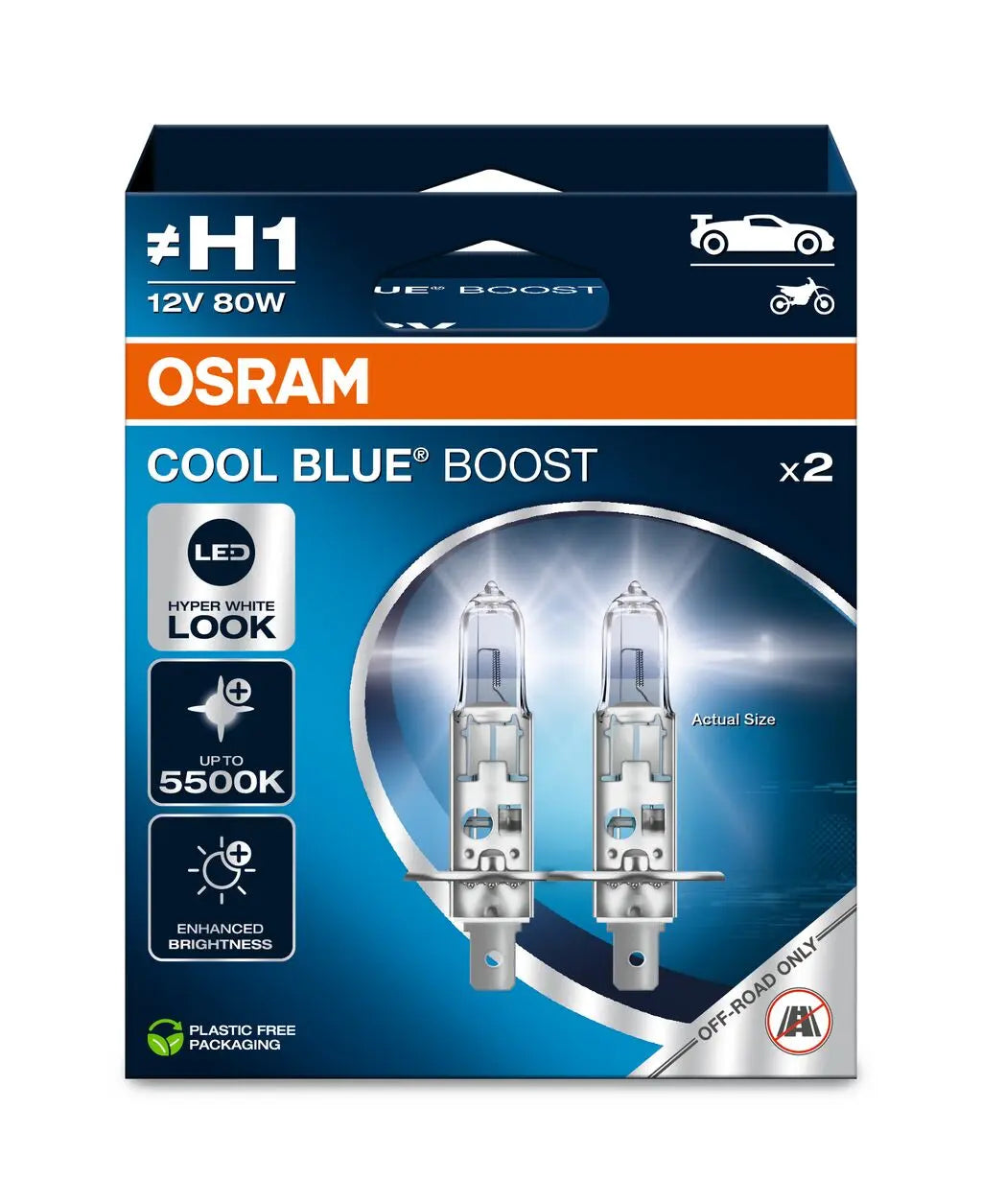 H1 12V 80W P14.5s COOL BLUE BOOST 5500K 2St. - OSRAM ()