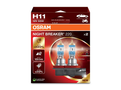 H11 12V 55W PGJ19-2 NIGHT BREAKER® 220 +220% 2 St. OSRAM OSRAM