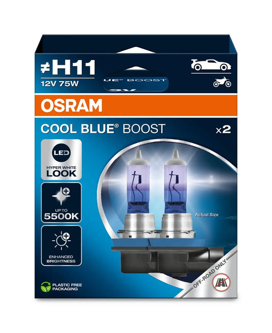 H11 12V 75W PGJ19-2 COOL BLUE BOOST 5500K 2St. - OSRAM ()