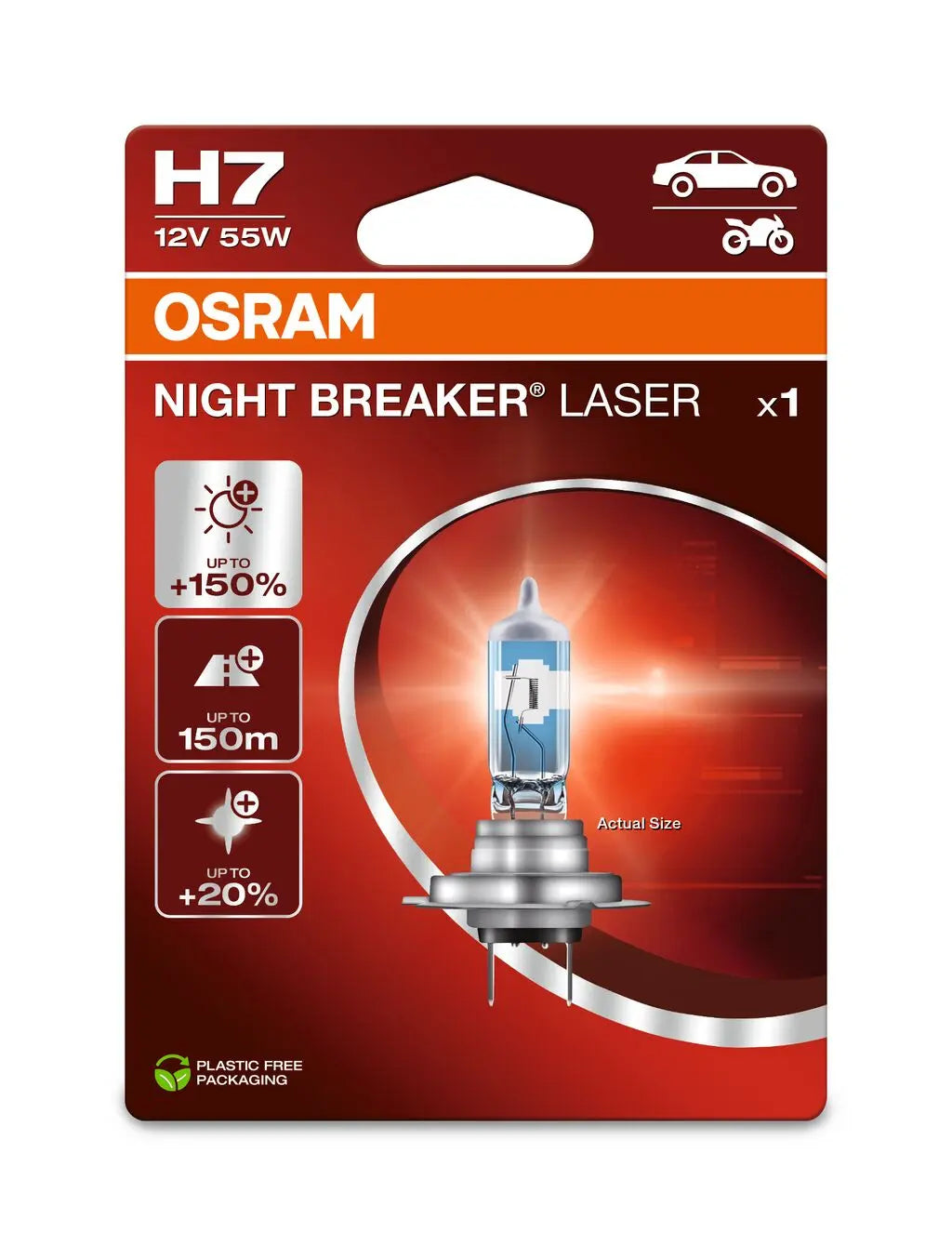 H7 12V 55W PX26d NIGHT BREAKER® LASER +150% mehr Helligkeit  Blister OSRAM OSRAM