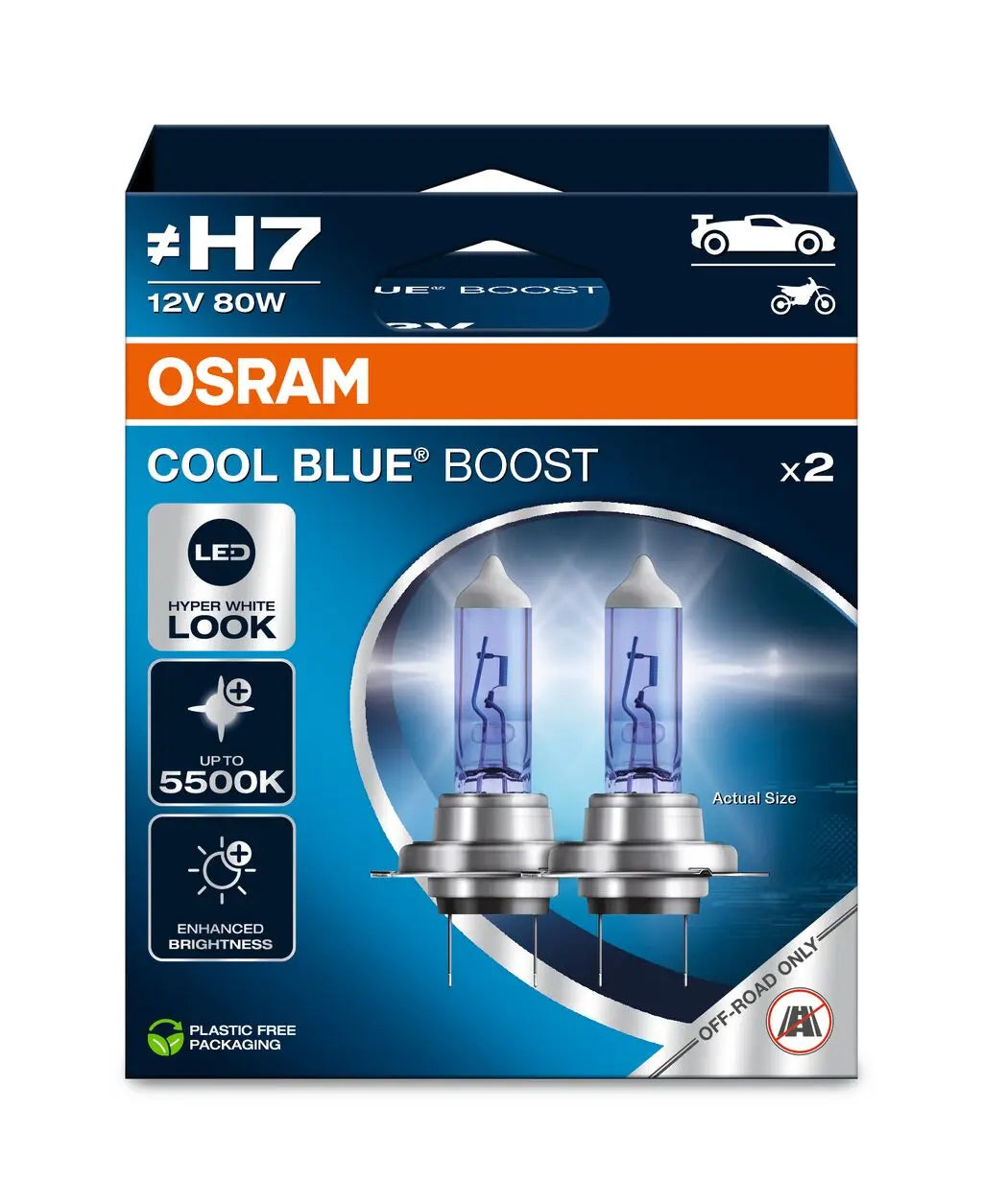 H7 12V 80W PX26d COOL BLUE BOOST 5500K 2St. - OSRAM ()
