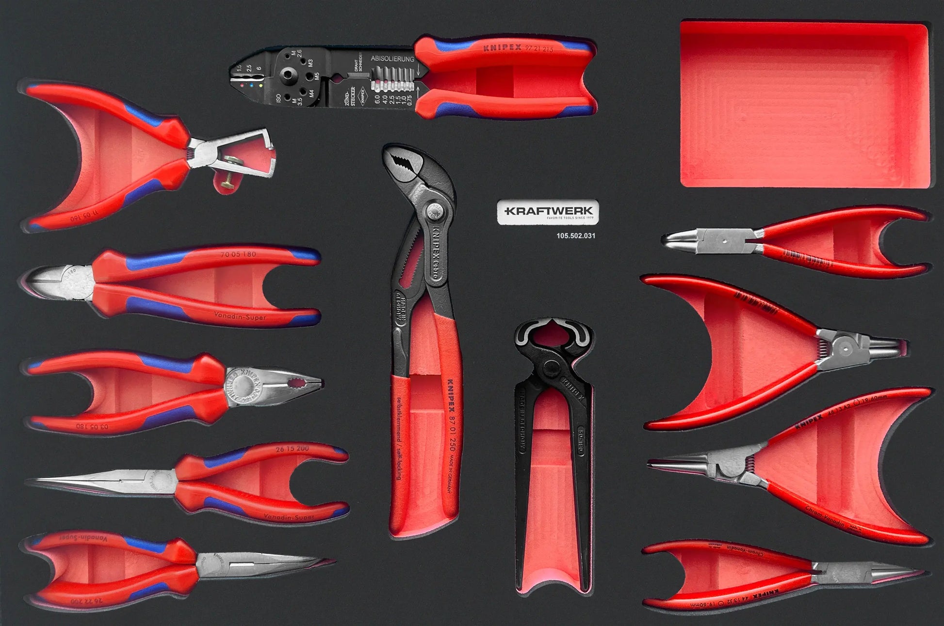 KNIPEX EVA3 ZANGEN-SATZ 12-TLG. 60X40 CM KRAFTWERK