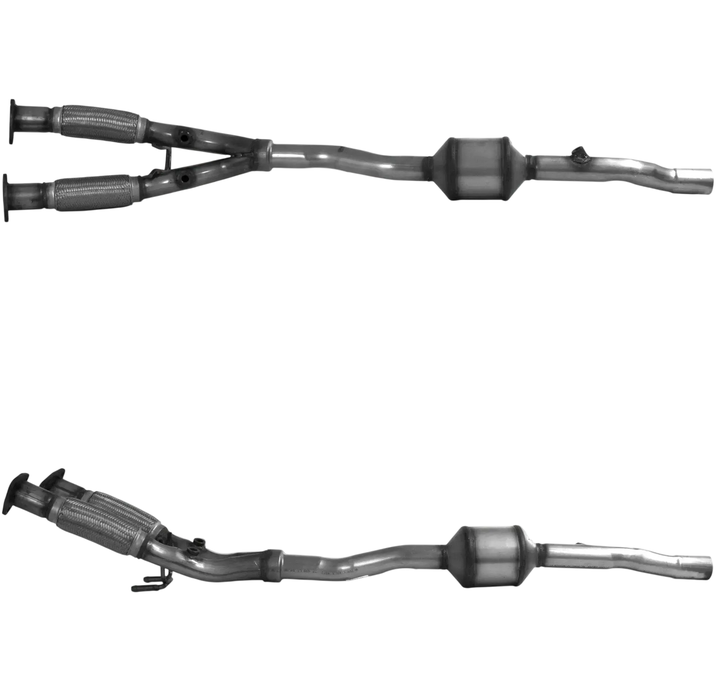 Katalysator E-Prüfzeichen Homologiert Benzinkat Kat bis EURO 4 E-Prüfzeichen für VOLKSWAGEN PASSAT 2L FSi BLR; BVY Motors Doppel-Vorderrohr u.a. BM CATALYSTS