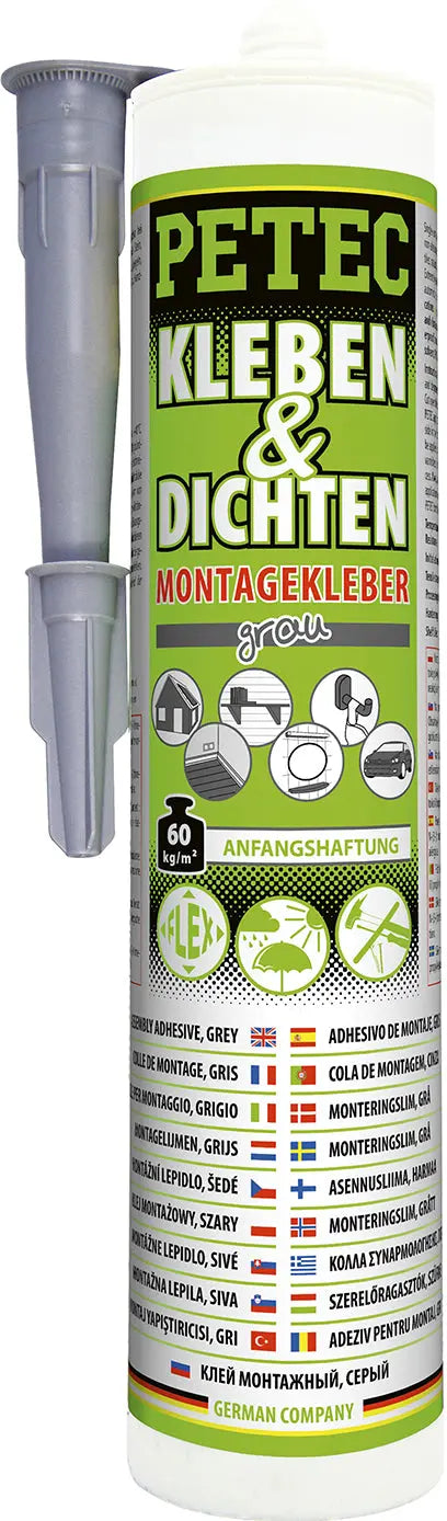 Kleben & Dichten Montagekleber grau - 290 ml PETEC