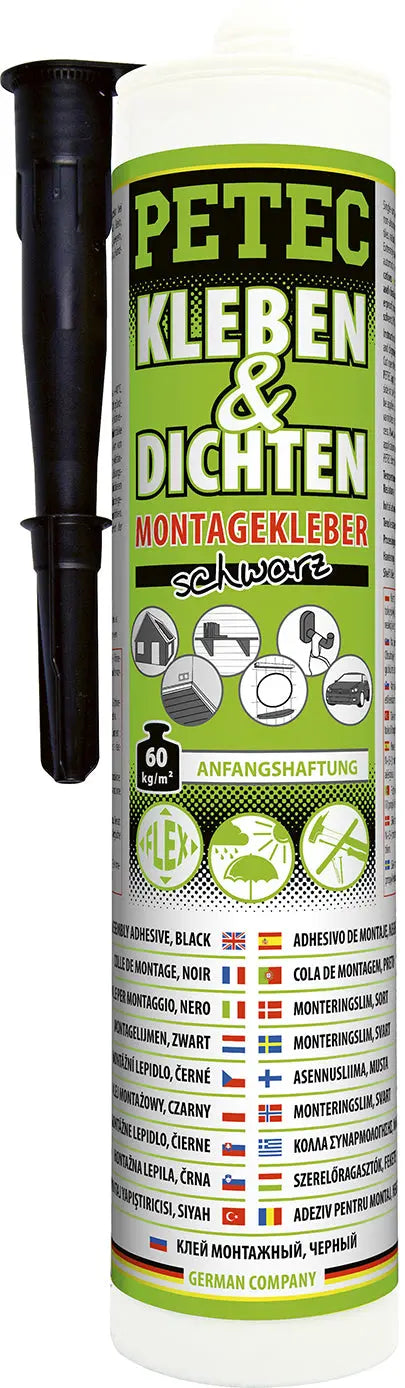 Kleben & Dichten Montagekleber schwarz - 290 ml PETEC