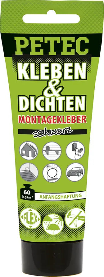Kleben & Dichten Montagekleber schwarz - 80 ml PETEC