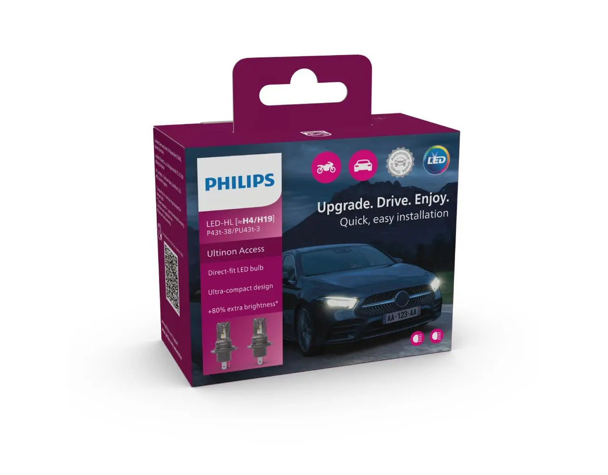 LED H4/H19 12V 20W P43t-38/PU43t-3 Ultinon Access 2500 6000K 2St.  Philips