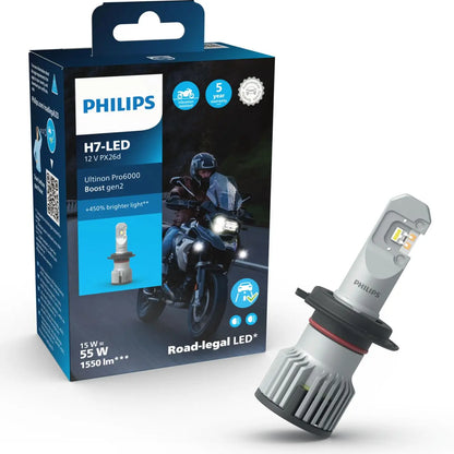 LED H7 12/24 16W Ultinon Pro6000 Boost Gen2 +450% mit Straßenzul.  Philips Philips
