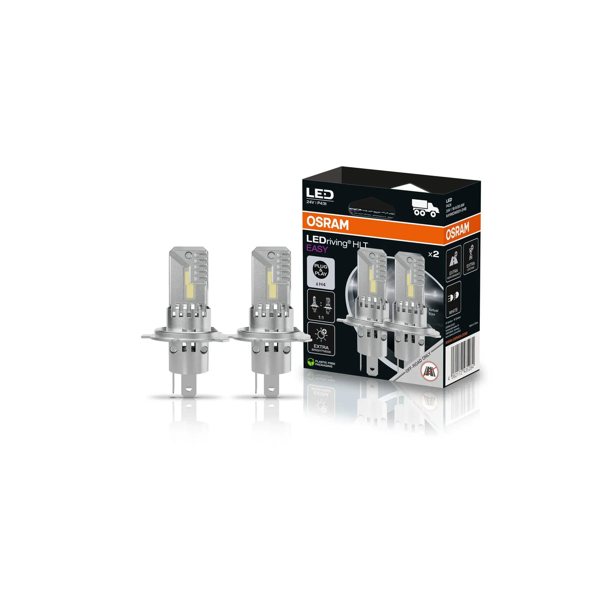 LED LEDriving HLT EASY H4/H19 24V 18.7W/19W P43t/PU43t-3 6500K  2St. OSRAM