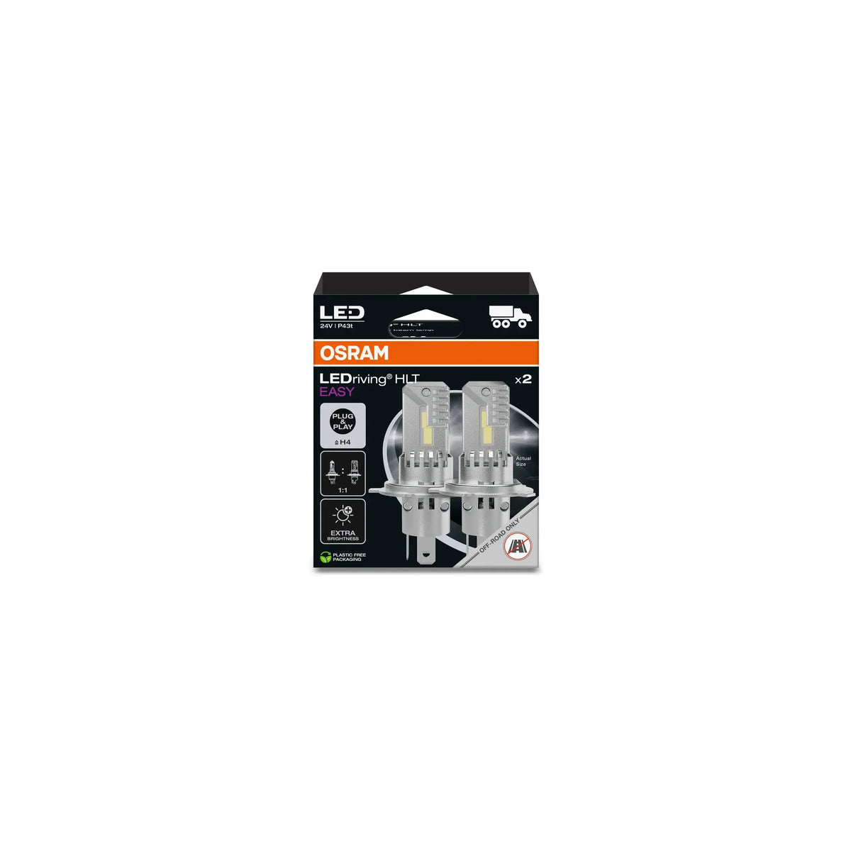 LED LEDriving HLT EASY H4/H19 24V 18.7W/19W P43t/PU43t-3 6500K  2St. OSRAM