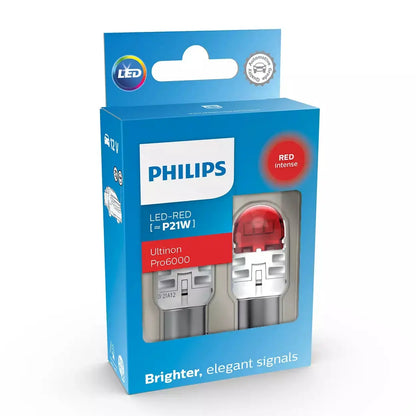 LED P21W 12V 2,3W Ultinon Pro6000 SI Red Intense  2 St. Philips