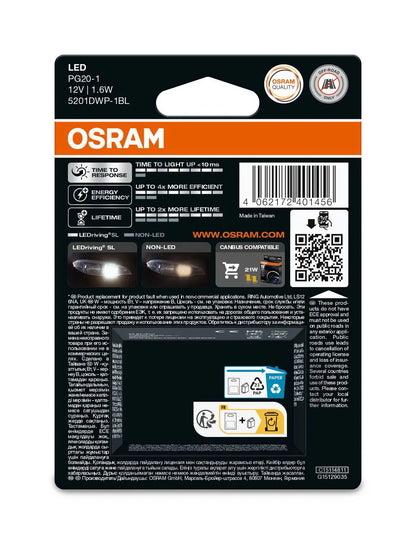 LED PS19W 12V 1,8W PG20-1 Retrofit LED Cool White 6000K   OSRAM