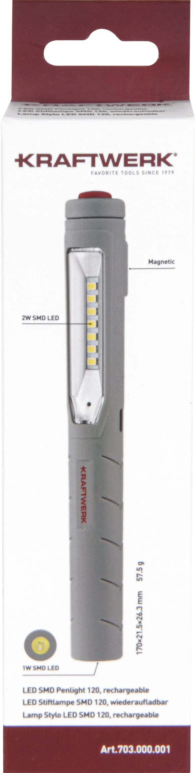 LED STIFTLAMPE SMD 120, WIEDERAUFLADBAR KRAFTWERK