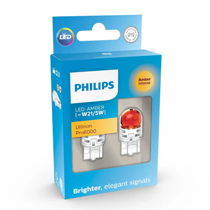 LED W21/5W 12V 2.5/0.5W Ultinon Pro6000 SI Amber Intense  2 St. Philips