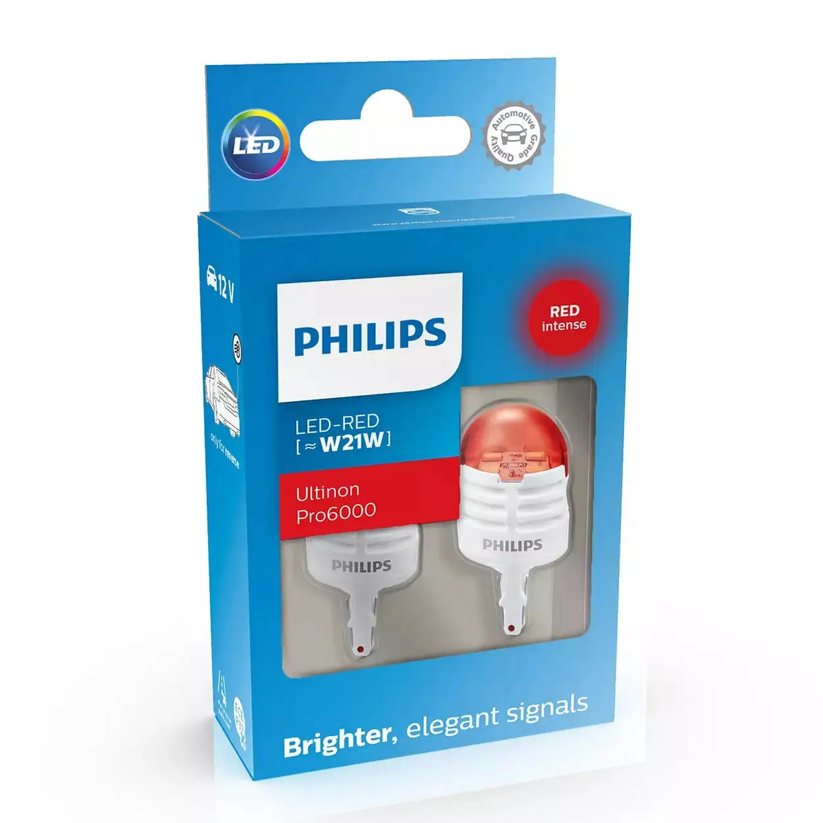LED W21W 12V 2,3W Ultinon Pro6000 SI Red Intense  2 St. Philips