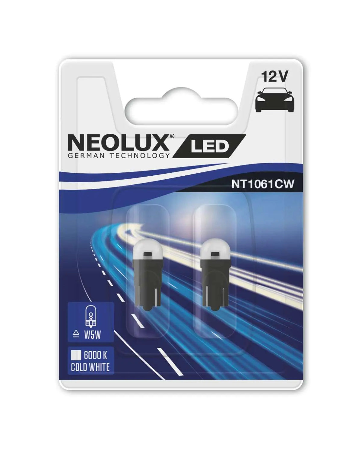 LED W5W 12V 0,5W W2,1x9,5d 6000K Bright White Blister 2 St. NEOLUX