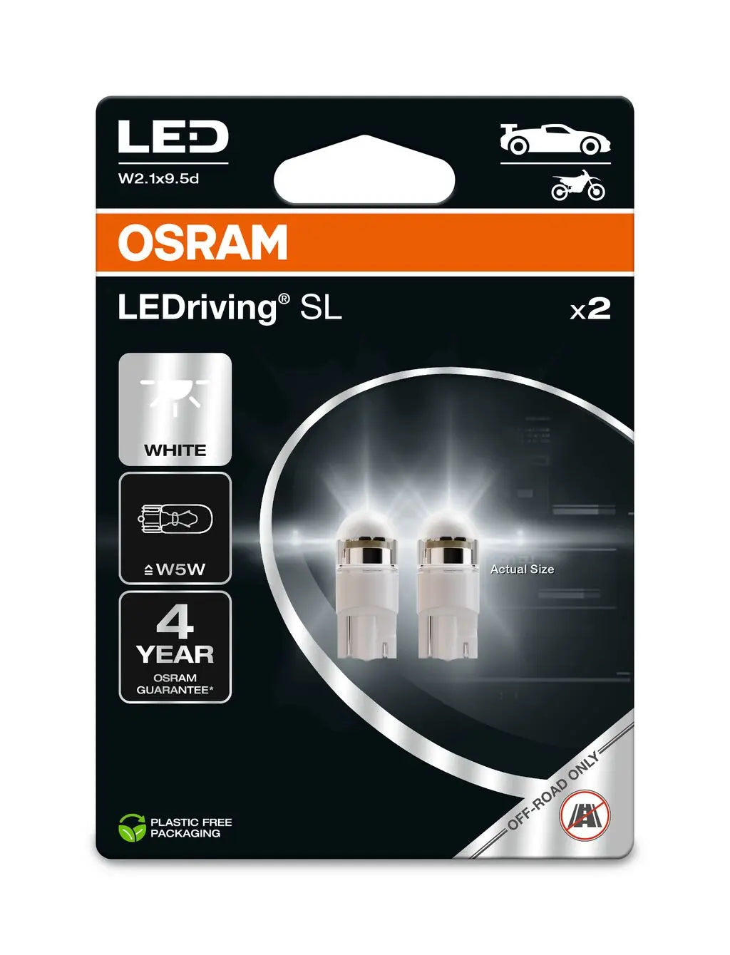 LED W5W 12V 1W W2.1x9.5d LEDriving SL White 6000K Blister 2 St. OSRAM