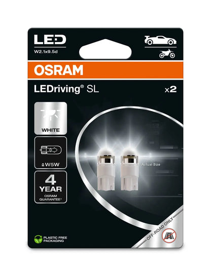 LED W5W 12V 1W W2.1x9.5d LEDriving SL White 6000K Blister 2 St. OSRAM