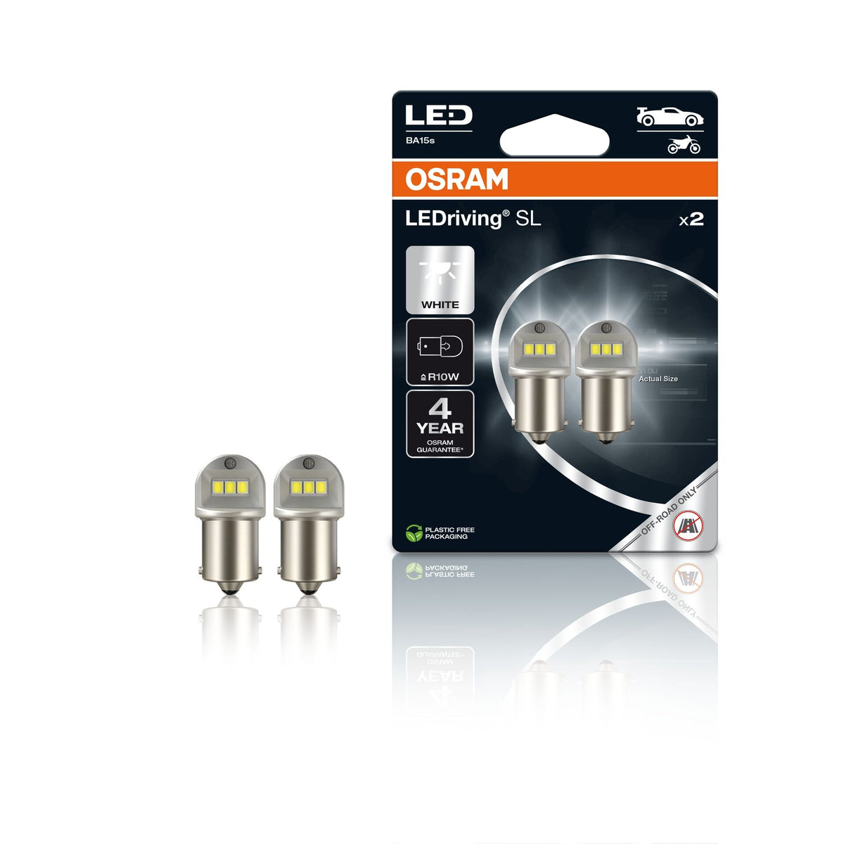 LEDriving SL ~R10W BA15s 1.2W 12V 6000K 125 lm White 2St. OSRAM