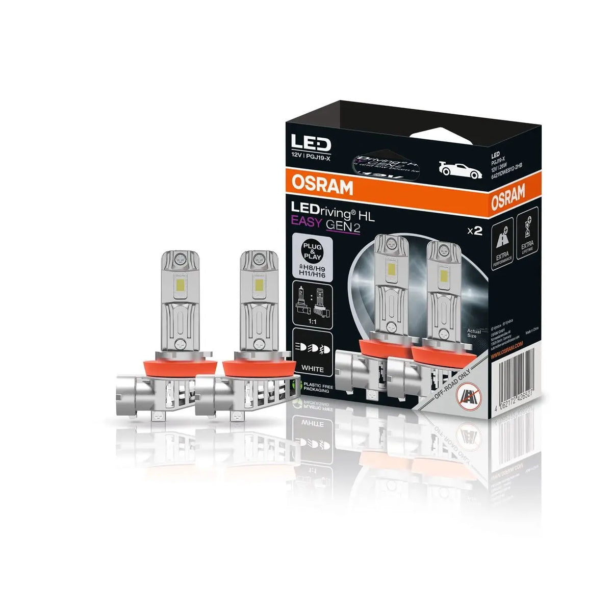 LEDriving® HL EASY Gen.2 H8/H9/H11/H16 12V 8,2W 6000K  2St. OSRAM