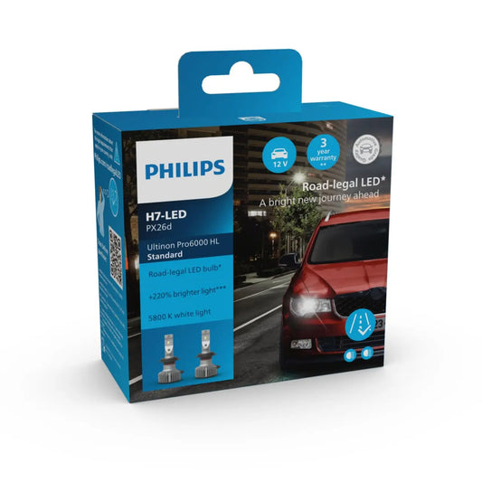 H7 12V 20W Ultinon Pro6000 LED 5800K mit Straßenzulassung Standard 2St. Philips Philips