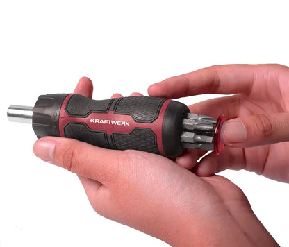 MINI RATSCHEN-SCHRAUBENDREHER 6 IN 1, 1/4", 7-TLG KRAFTWERK