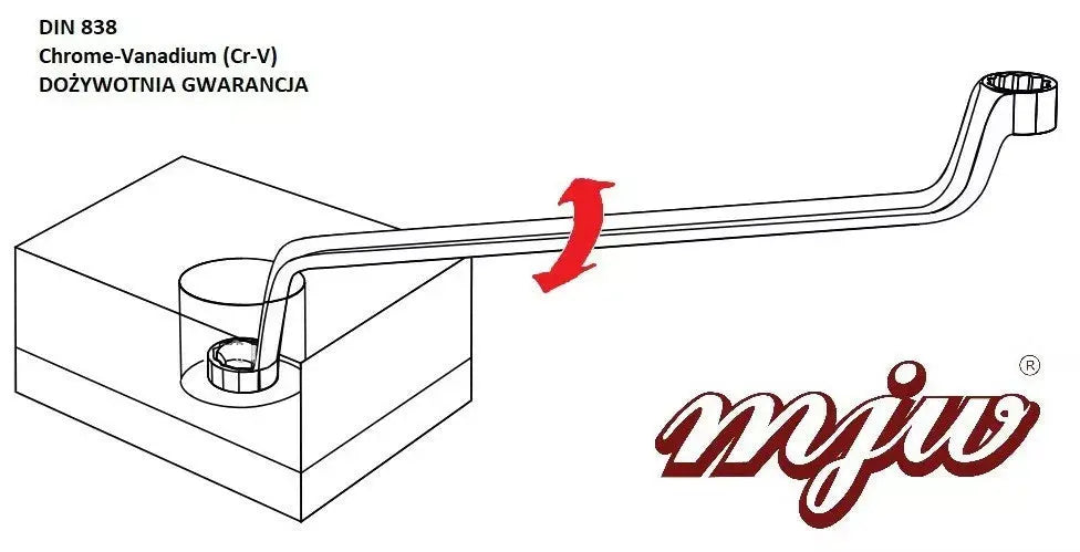 MJW Verbogener Ringschlüssel 22x24 mm